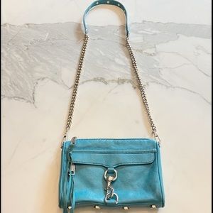 Rebecca Mincoff Mini M.A.C leather bag in Teal